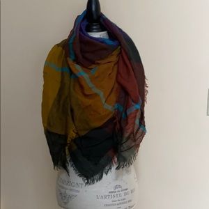 Plaid blanket scarf